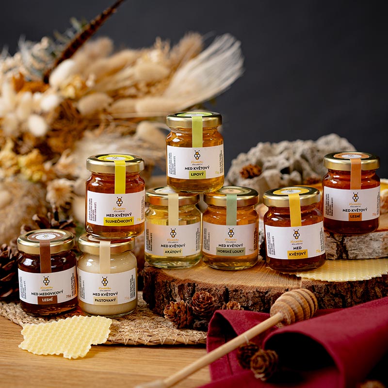 dárková sada - výběr druhových medů - varianta: kolekce Včelařství Kvasnička