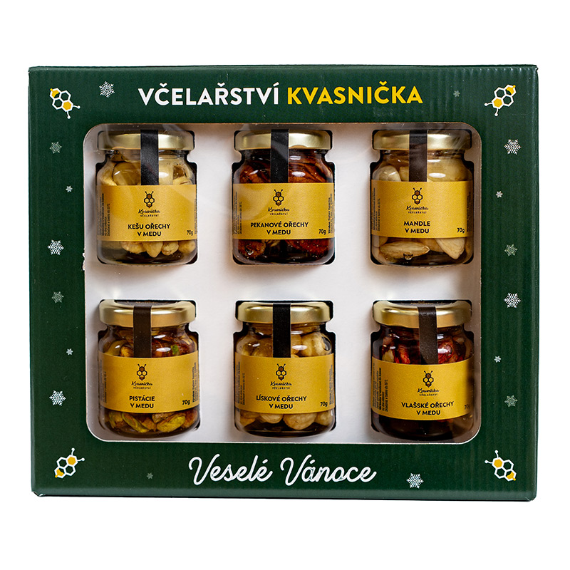 dárková sada - ořechy v akátovém medu - varianta: Vánoční kolekce