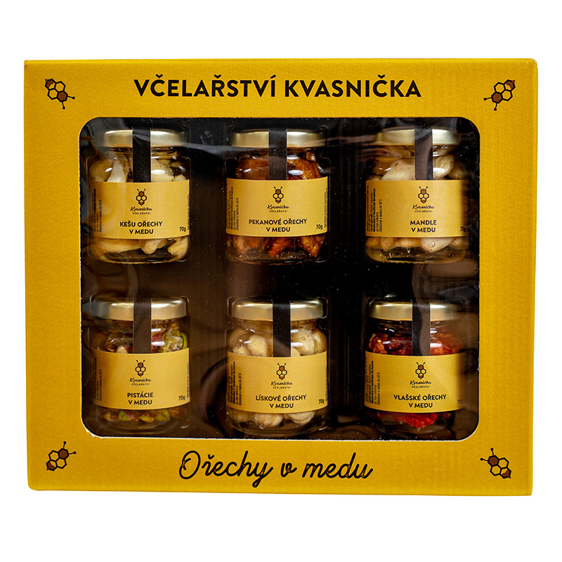 dárková sada - ořechy v akátovém medu - varianta: Vánoční kolekce